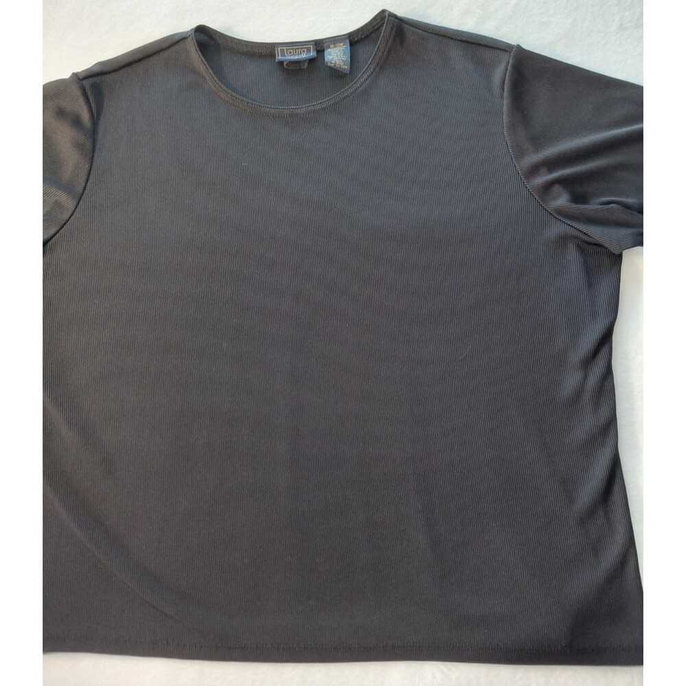 Laura Scott Black Ribbed Top
